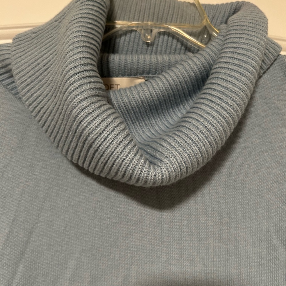 LOFT Light Blue Ribbed Sweater - Picture 2 of 5